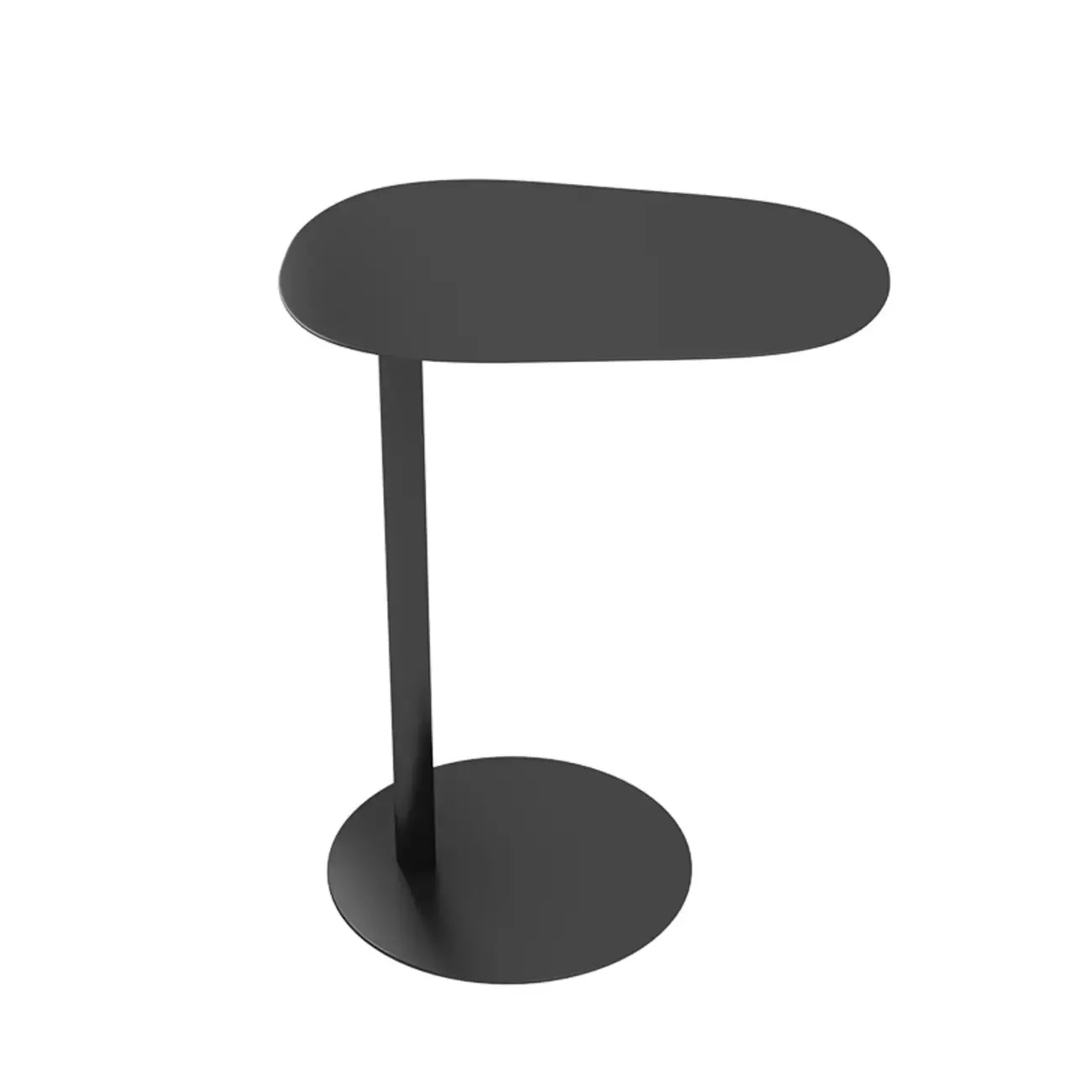 Table d'appoint ronde minimaliste en métal blanc pour salon
