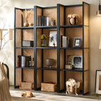 71 Libreria a 3 ripiani moderna in legno con rete e contenitore