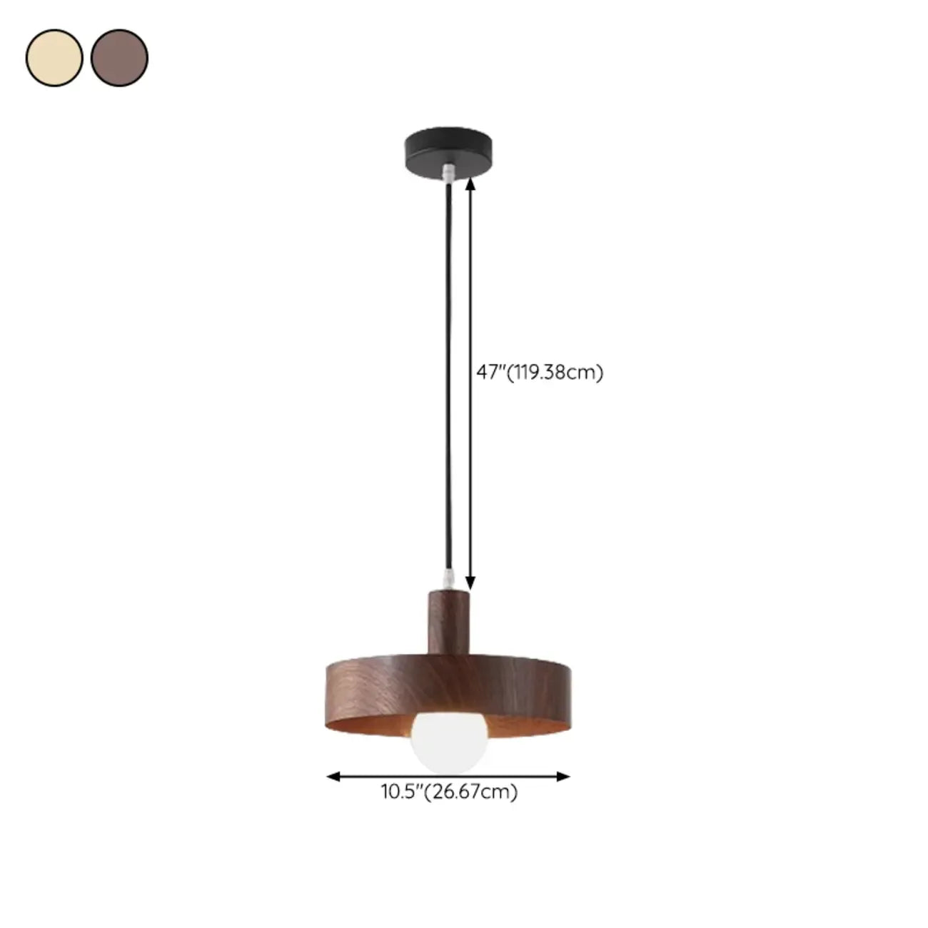 Suspension minimaliste en bois, mini globe, pour chevet