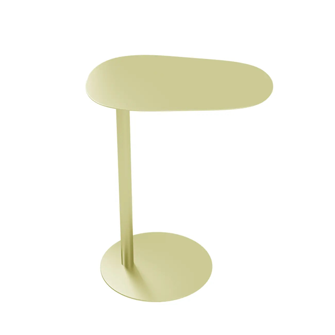 Table d'appoint ronde minimaliste en métal blanc pour salon