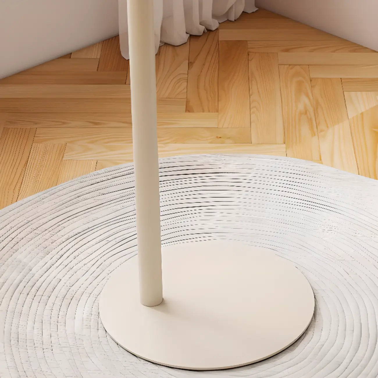 Table d'appoint ronde minimaliste en métal blanc pour salon