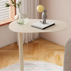 Table d'appoint ronde minimaliste en métal blanc pour salon