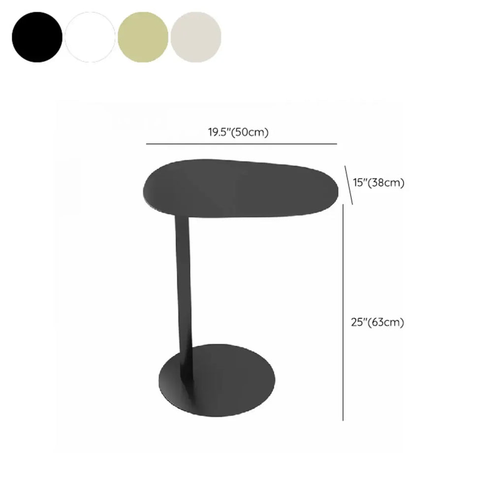Table d'appoint ronde minimaliste en métal blanc pour salon