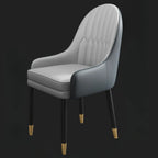 Chaise de salle à manger en similicuir, color block, accoudoirs inclinés et pieds en métal