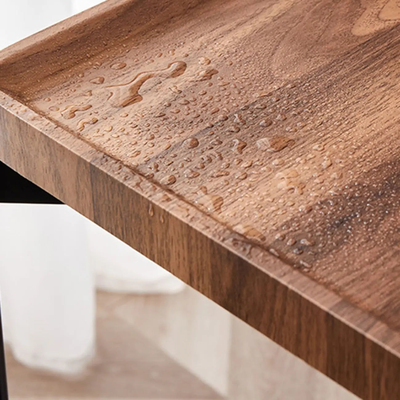 Table d'appoint glamour à 2 niveaux en bois massif avec rangement pour salon