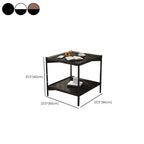 Table d'appoint glamour à 2 niveaux en bois massif avec rangement pour salon