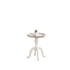 Table d'appoint glamour en bois blanc avec plateau pour chambre à coucher
