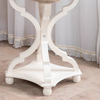 Table d'appoint glamour en bois blanc avec plateau pour chambre à coucher