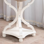 Table d'appoint glamour en bois blanc avec plateau pour chambre à coucher