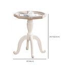 Table d'appoint glamour en bois blanc avec plateau pour chambre à coucher
