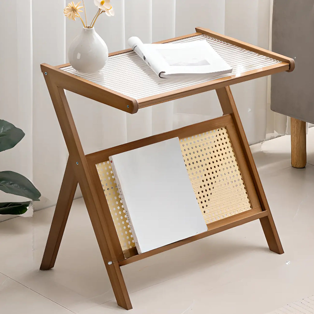 Table d'appoint élégante et pliable en bois pour salon