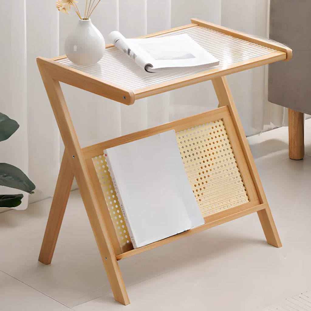 Table d'appoint élégante et pliable en bois pour salon