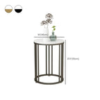 Table d'appoint ronde moderne en métal doré à 2 niveaux pour salon