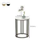 Table d'appoint ronde moderne en métal doré à 2 niveaux pour salon