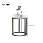 Table d'appoint ronde moderne en métal doré à 2 niveaux pour salon