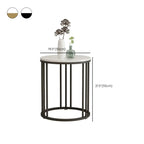 Table d'appoint ronde moderne en métal doré à 2 niveaux pour salon