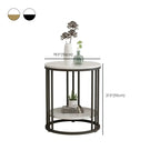 Table d'appoint ronde moderne en métal doré à 2 niveaux pour salon