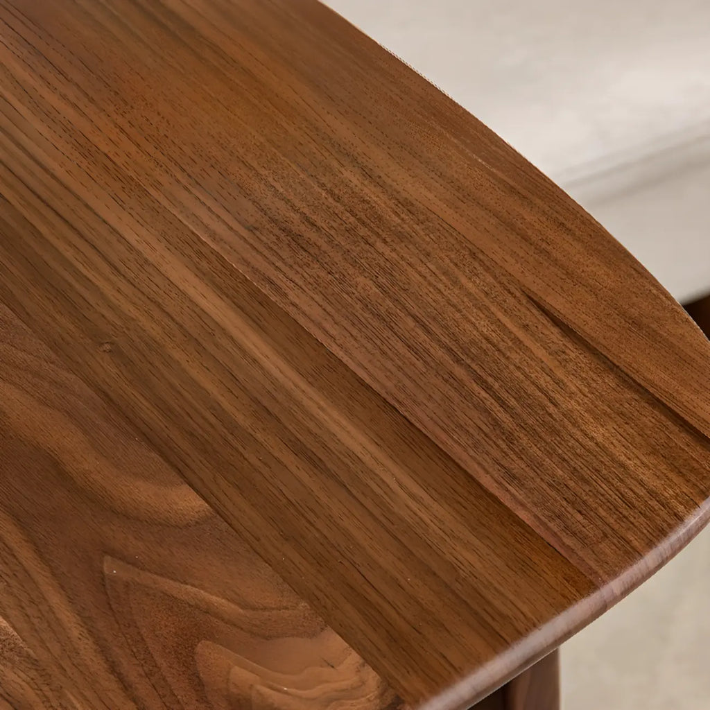 Table d'appoint élégante en bois massif en forme de C pour le salon