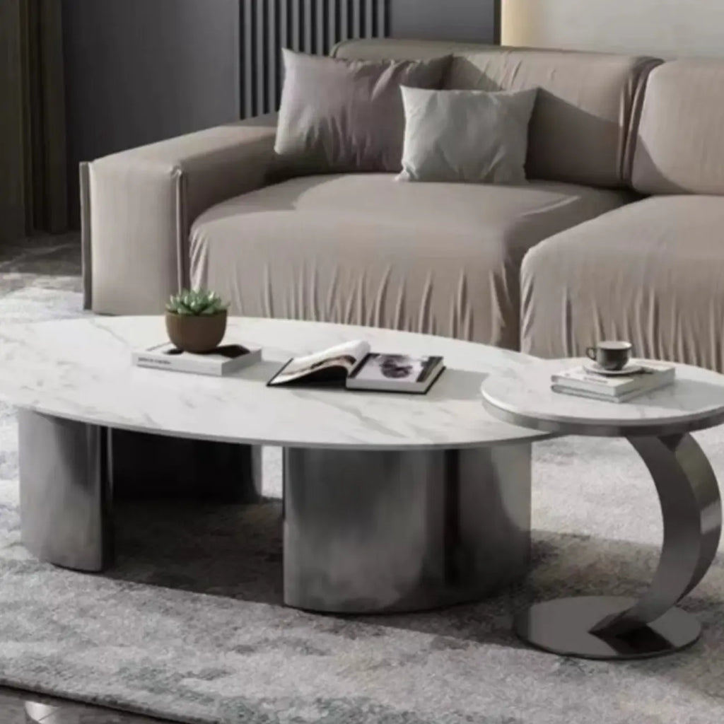 Petite table d'appoint ronde classique en métal pour salon