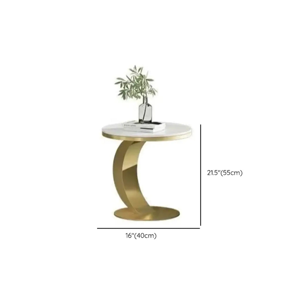 Petite table d'appoint ronde classique en métal pour salon