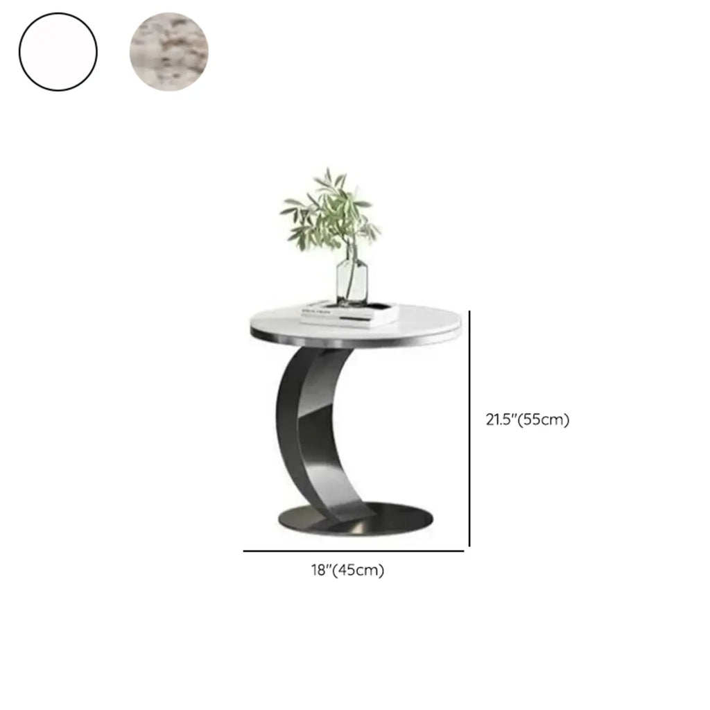 Petite table d'appoint ronde classique en métal pour salon