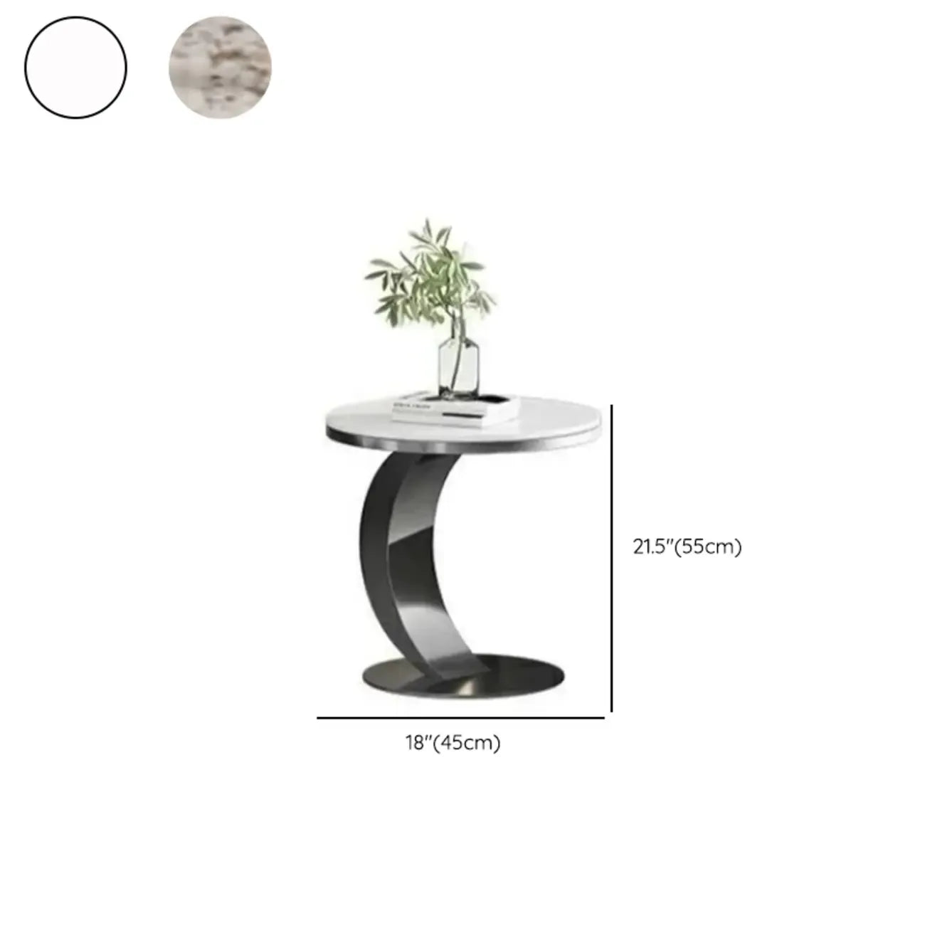 Petite table d'appoint ronde classique en métal pour salon