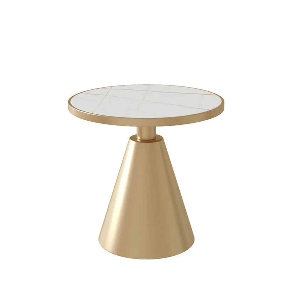 Table d'appoint ronde en marbre, style glamour moderne, pour salon