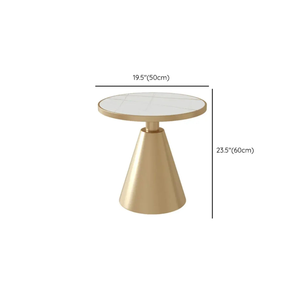 Table d'appoint ronde en marbre, style glamour moderne, pour salon