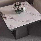 Table d'appoint carrée en marbre noir pour salon