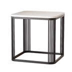 Table d'appoint carrée glamour en métal et marbre pour salon