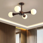 Plafonnier LED semi-encastré moderne en verre pour salon