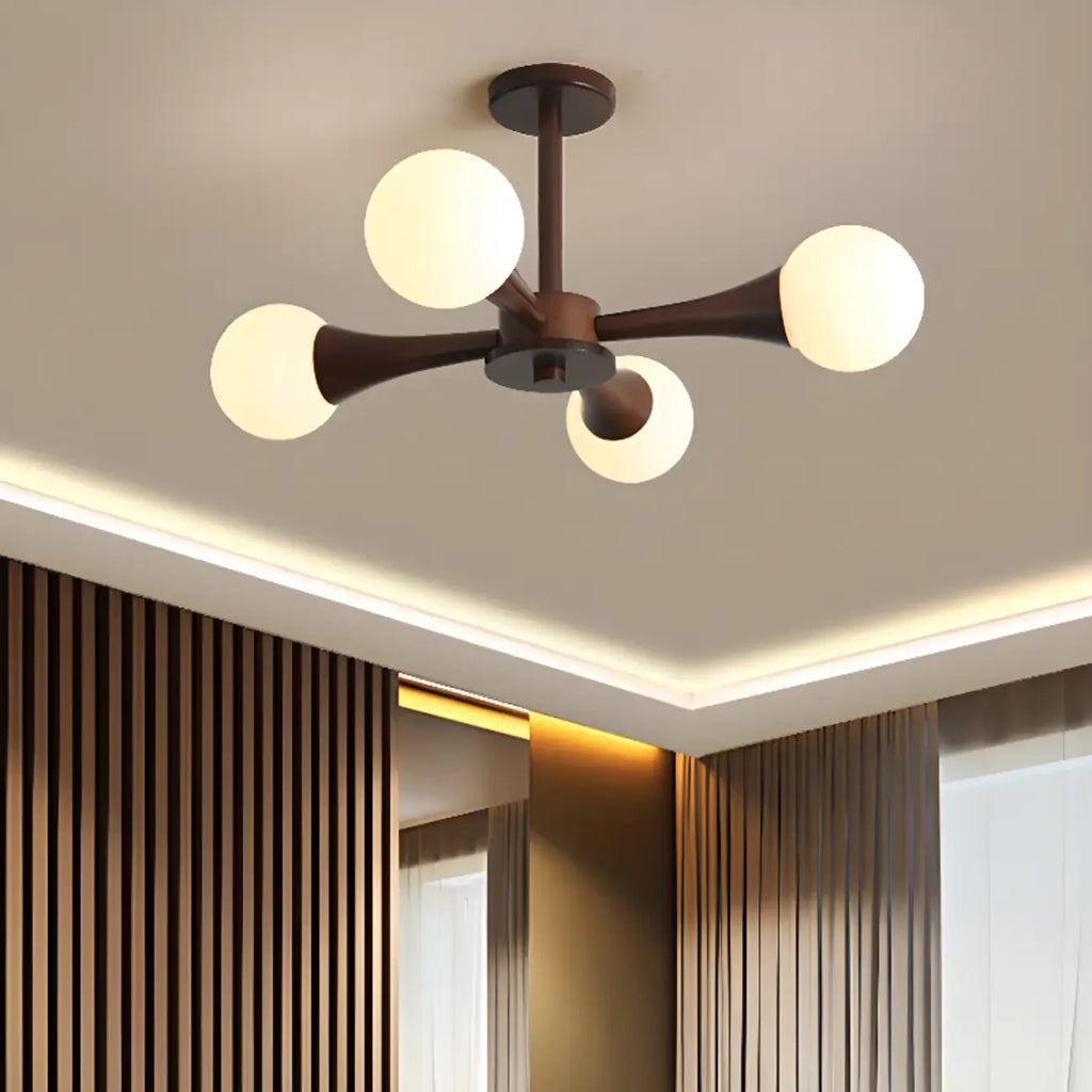 Plafonnier LED semi-encastré moderne en verre pour salon