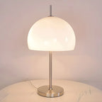 Lampe de table en verre dégradé caramel avec socle en acier inoxydable