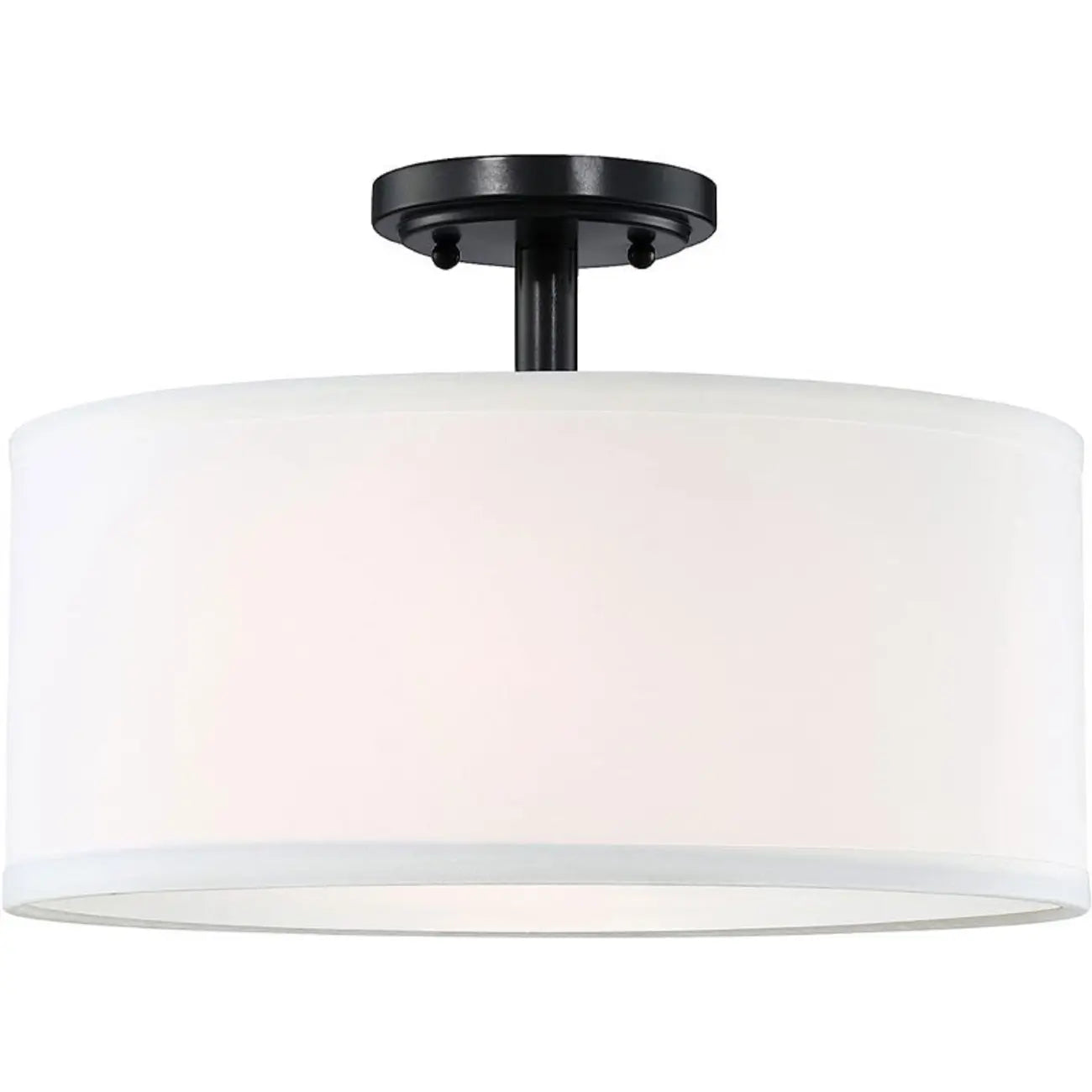 Plafonnier semi-encastré cylindrique à LED en tissu pour salon