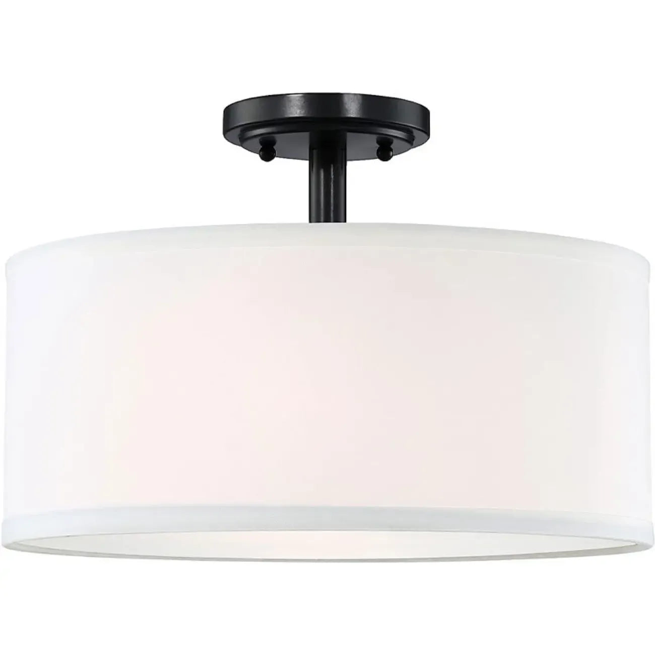 Plafonnier semi-encastré cylindrique à LED en tissu pour salon
