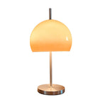 Lampe de table en verre dégradé caramel avec socle en acier inoxydable