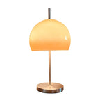 Lampe de table en verre dégradé caramel avec socle en acier inoxydable
