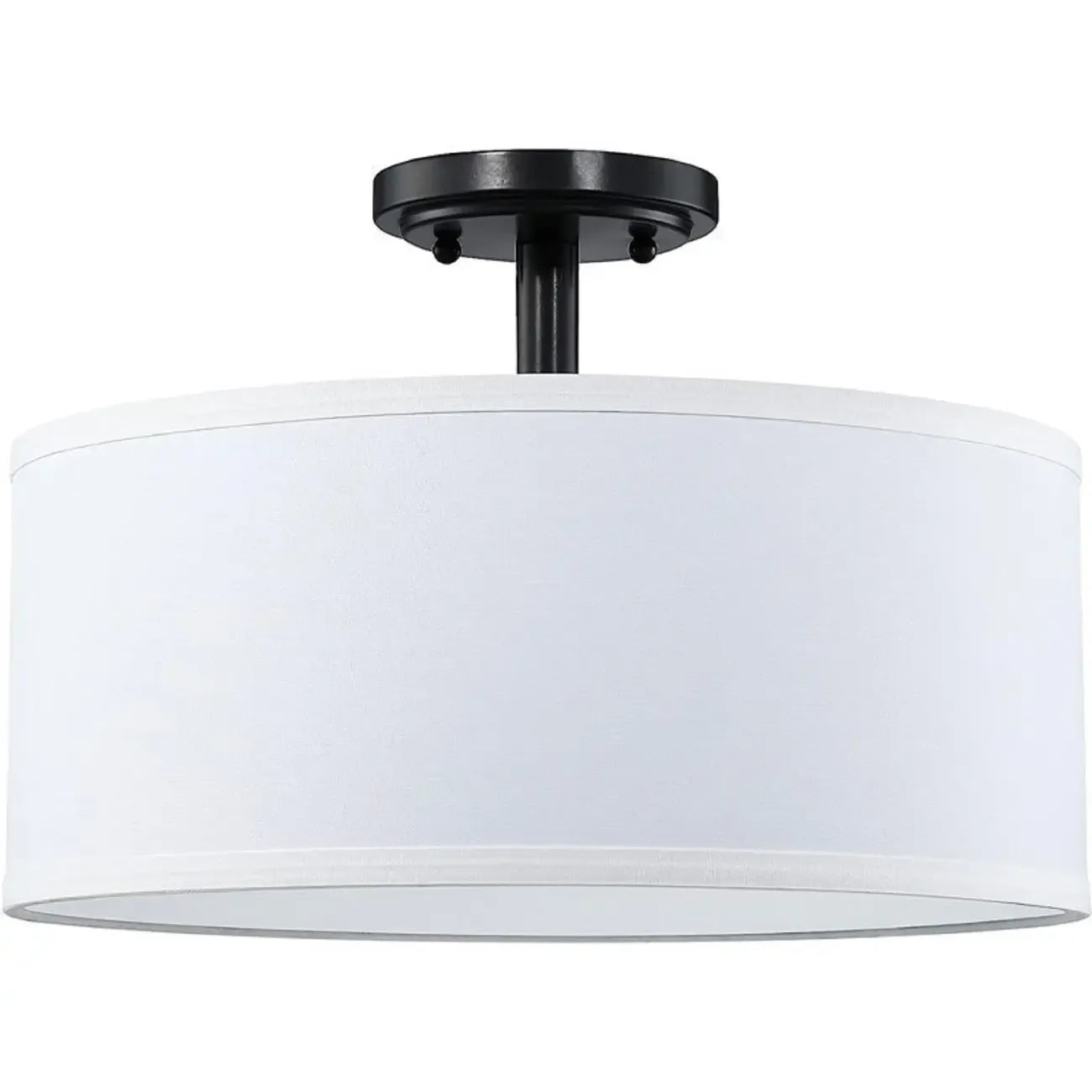 Plafonnier semi-encastré cylindrique à LED en tissu pour salon