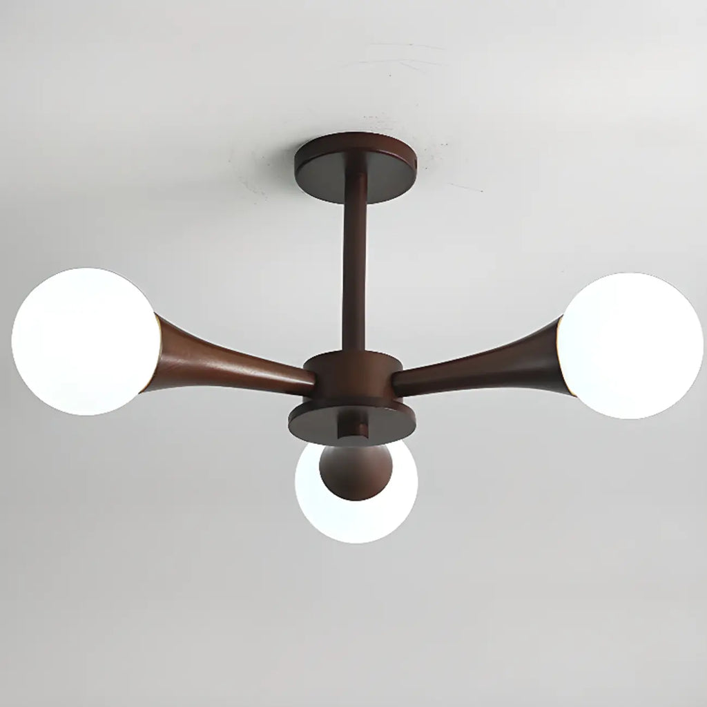 Plafonnier LED semi-encastré moderne en verre pour salon