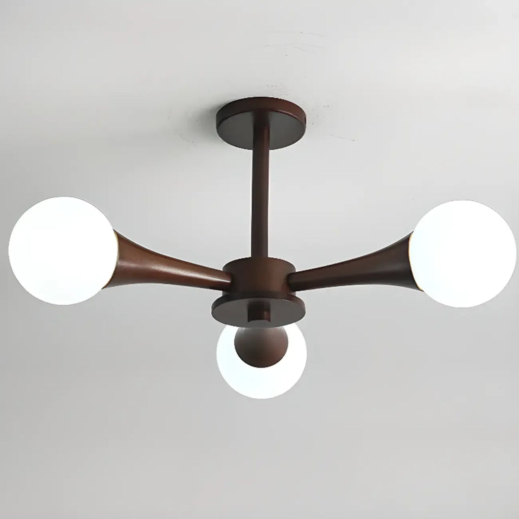 Plafonnier LED semi-encastré moderne en verre pour salon