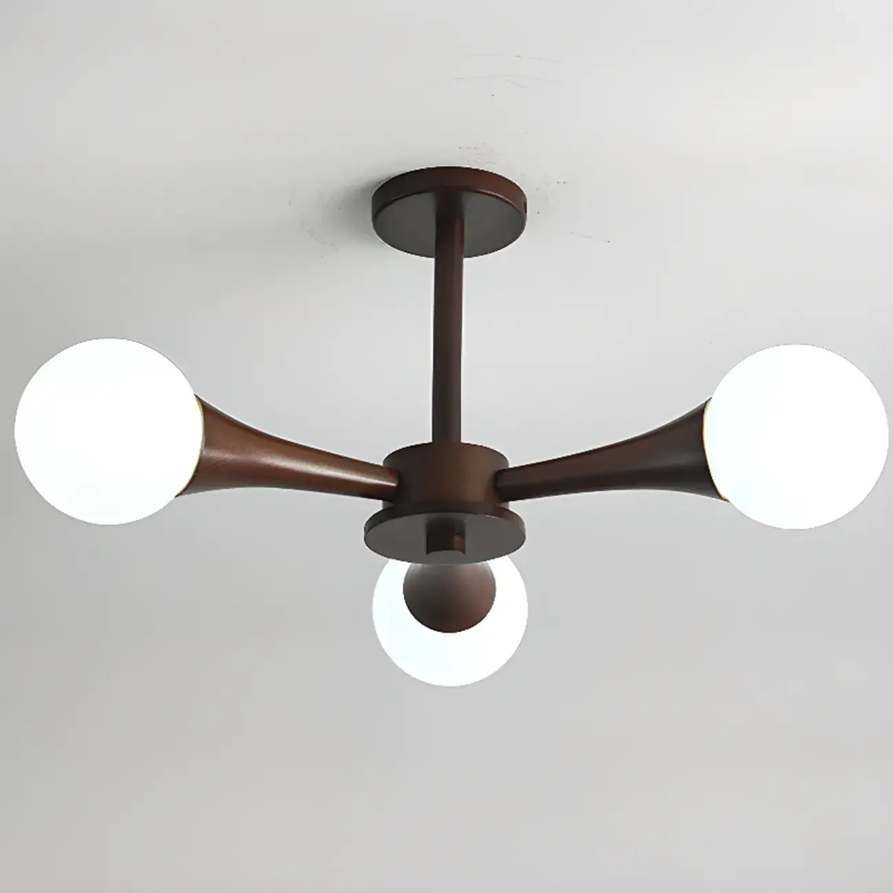 Plafonnier LED semi-encastré moderne en verre pour salon