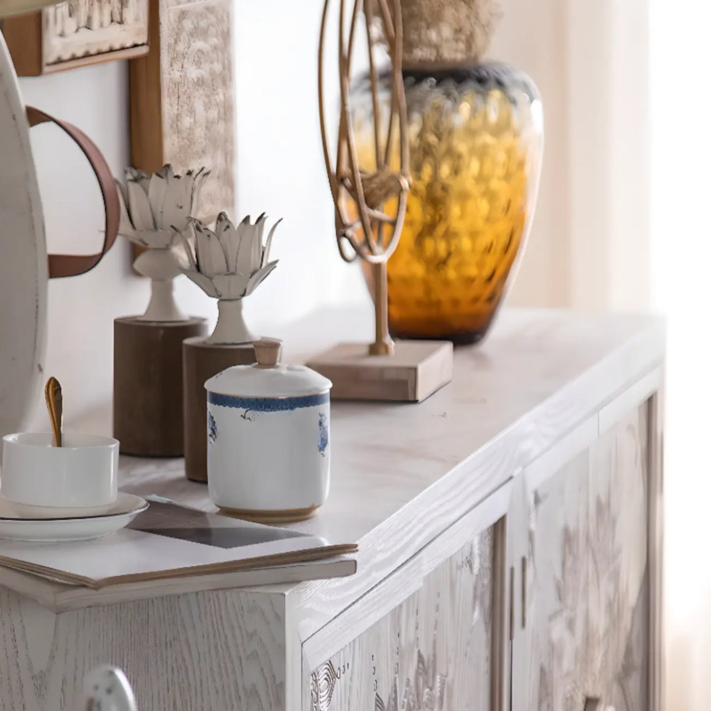 Meuble d'appoint rustique autoportant pour la décoration du salon
