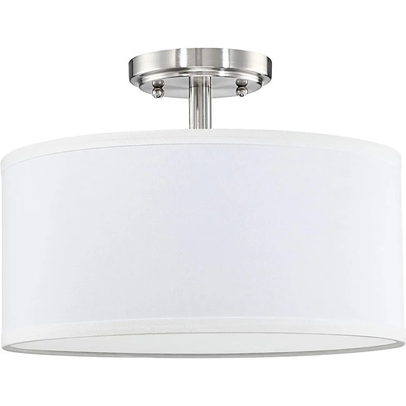 Plafonnier semi-encastré cylindrique à LED en tissu pour salon