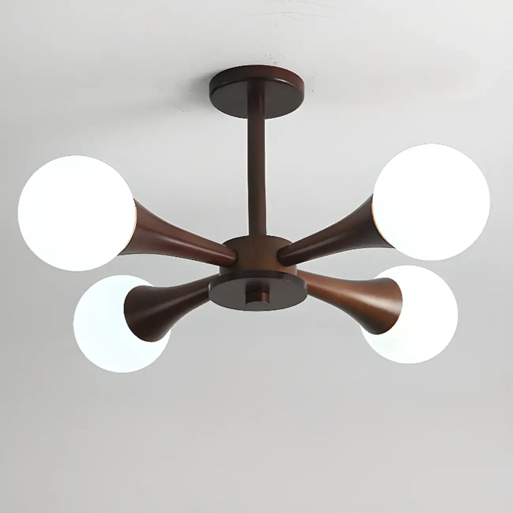 Plafonnier LED semi-encastré moderne en verre pour salon
