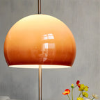 Lampe de table en verre dégradé caramel avec socle en acier inoxydable
