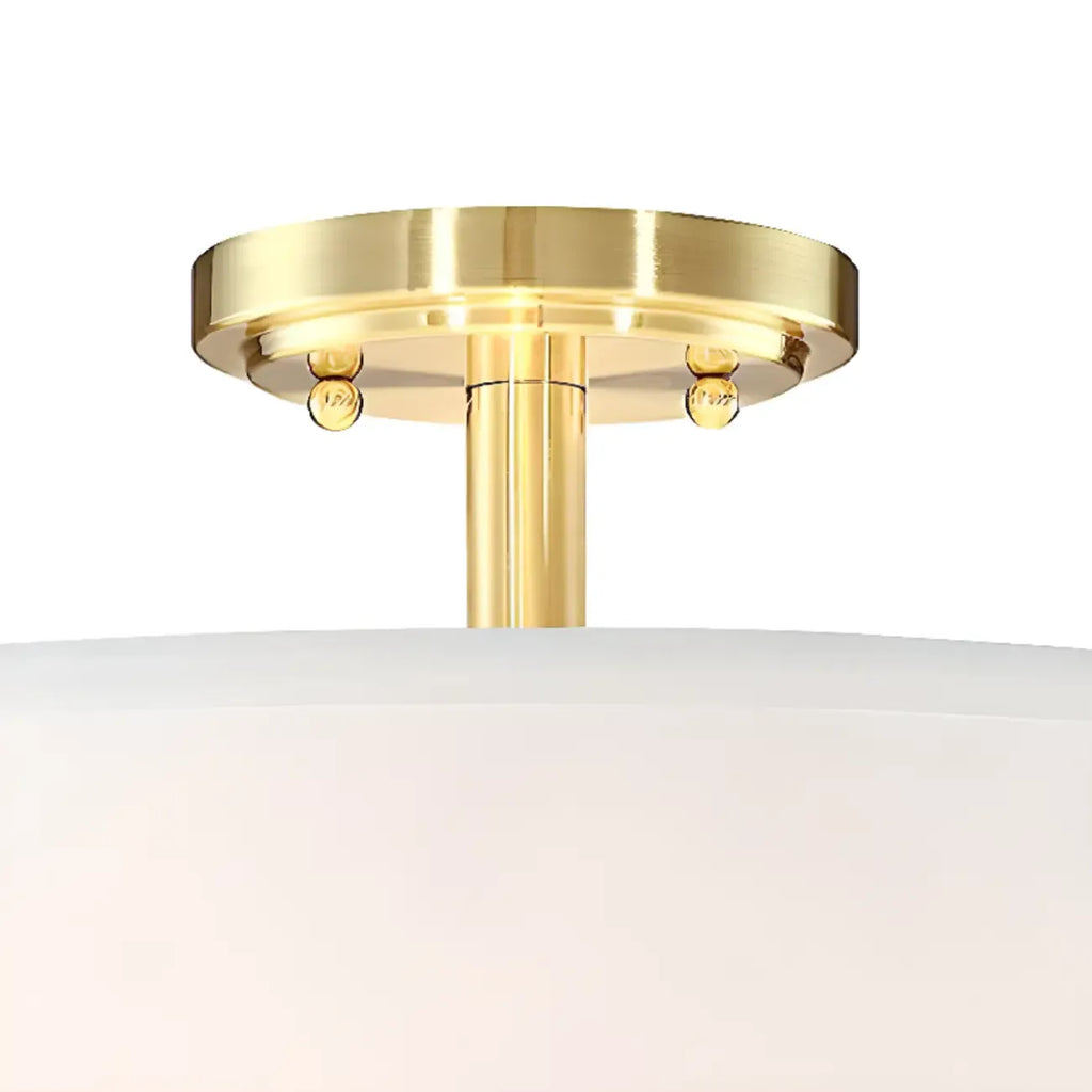 Plafonnier semi-encastré cylindrique à LED en tissu pour salon