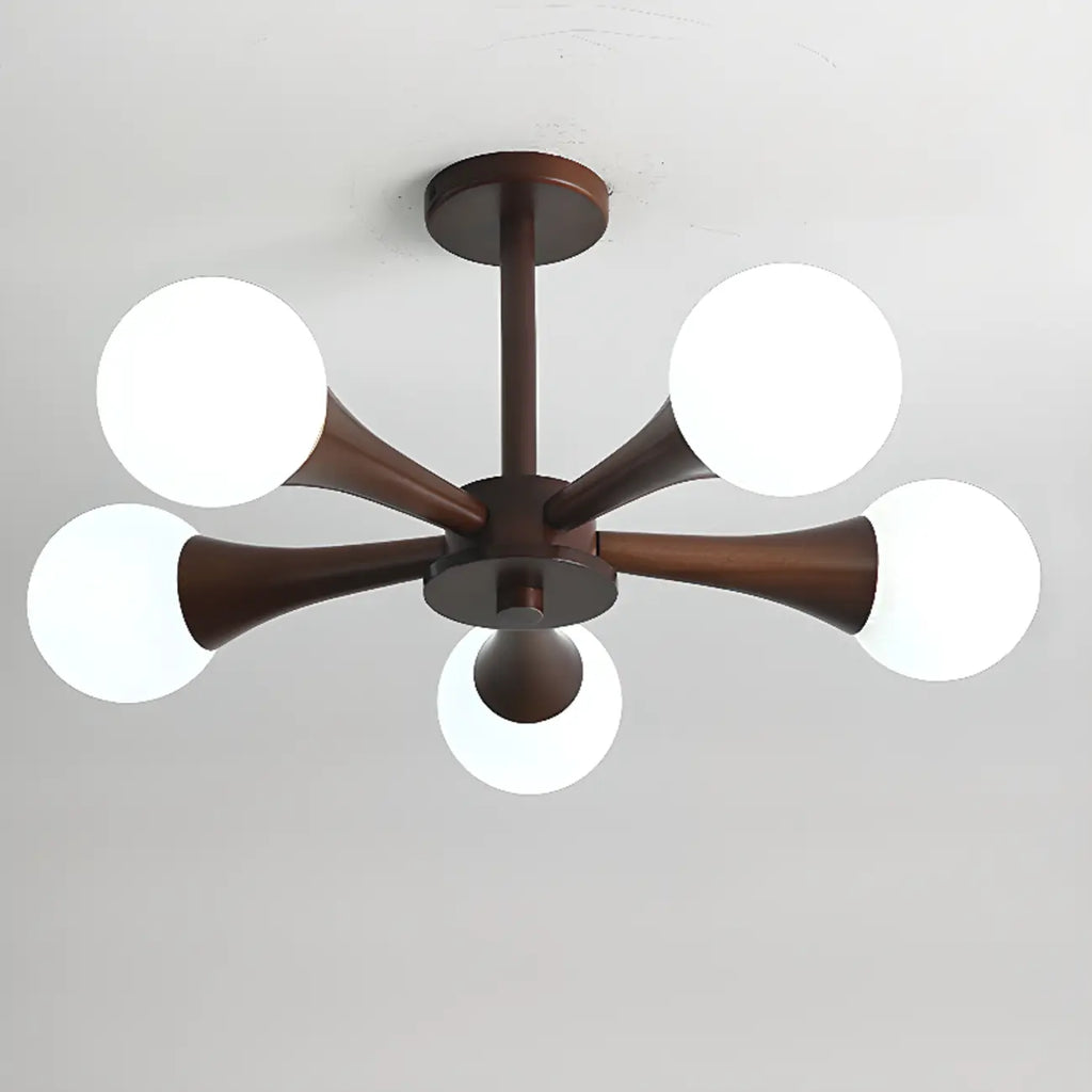 Plafonnier LED semi-encastré moderne en verre pour salon