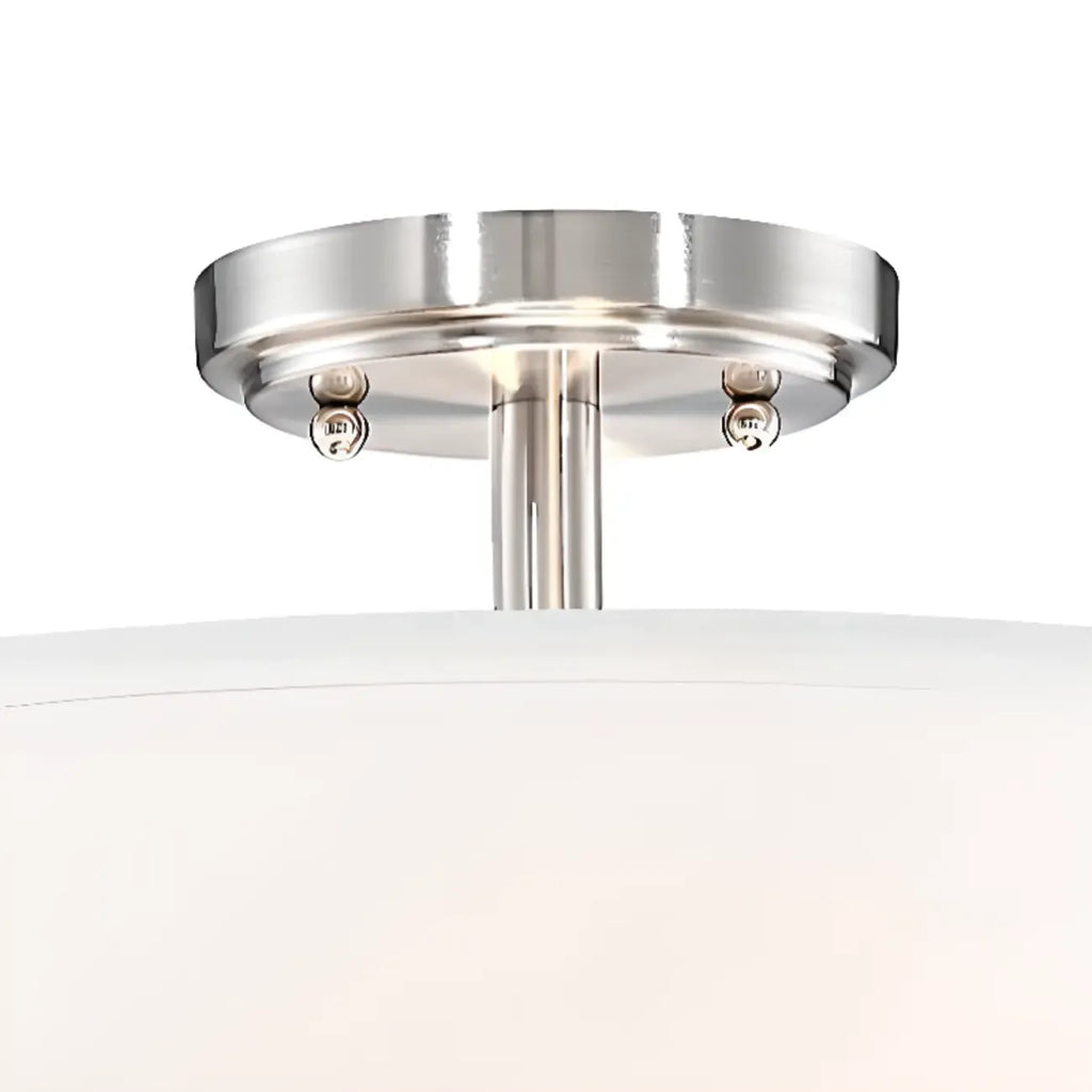 Plafonnier semi-encastré cylindrique à LED en tissu pour salon