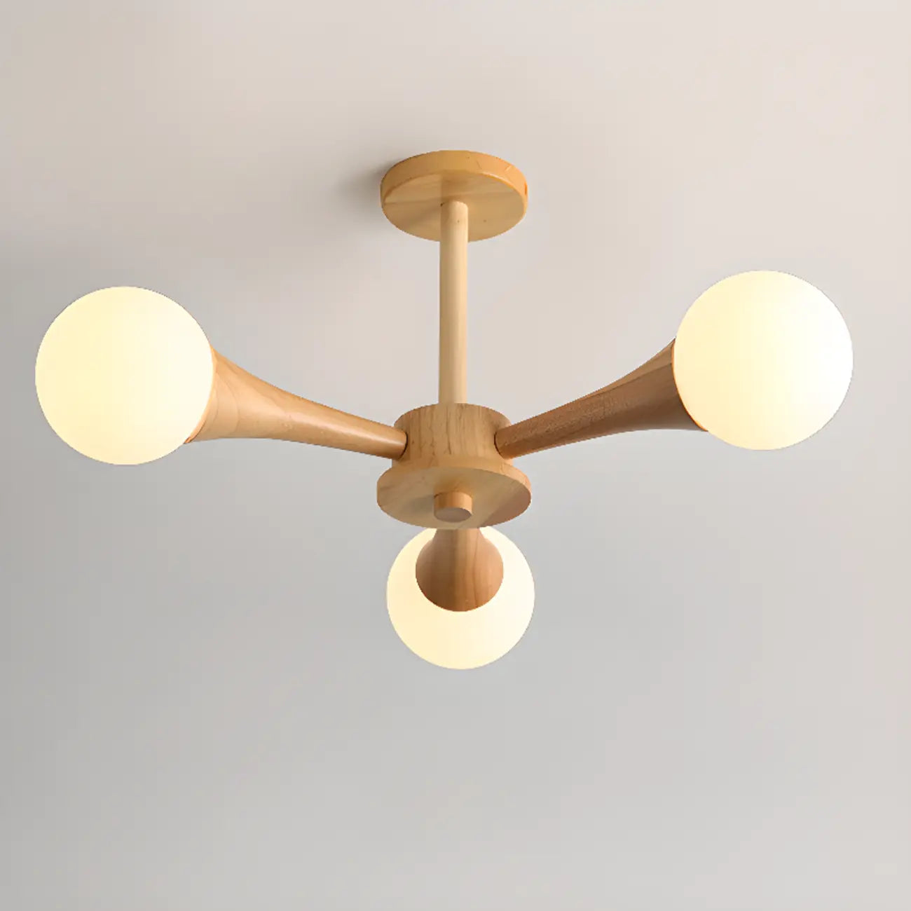 Plafonnier LED semi-encastré moderne en verre pour salon