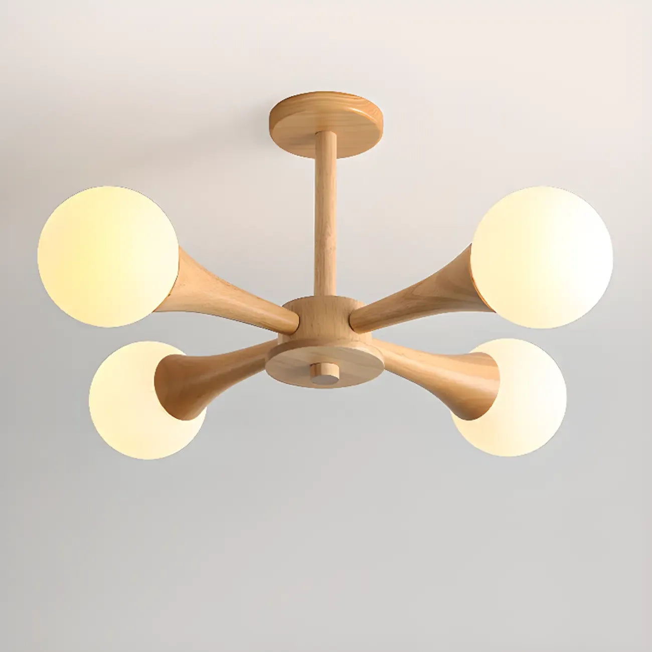 Plafonnier LED semi-encastré moderne en verre pour salon